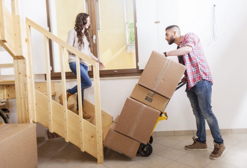 Acton man with a van loading boxes for relocation