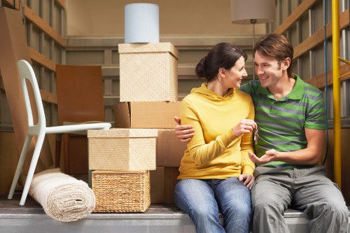 Variety of cardboard packing boxes and materials in Acton